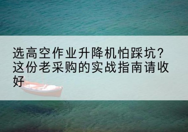 晴隆高空作业升降机厂家推荐-选高空作业升降机怕踩坑？这份老采购的实战指南请收好